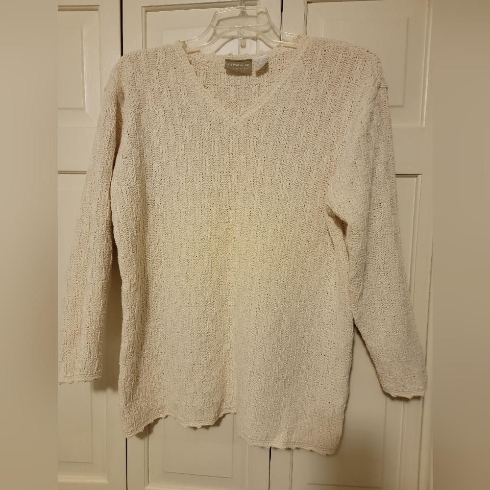 Liz Claiborne Women's Cream Sweater Size Large EUC